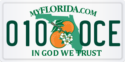 FL license plate 0100CE