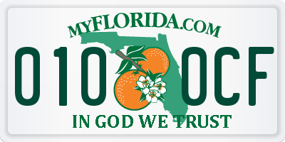 FL license plate 0100CF