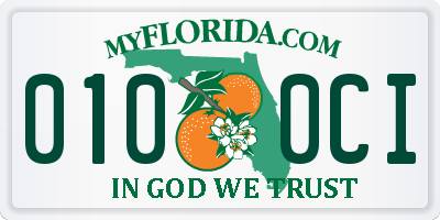 FL license plate 0100CI