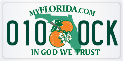 FL license plate 0100CK