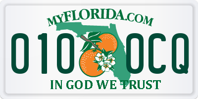 FL license plate 0100CQ