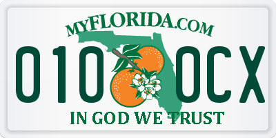 FL license plate 0100CX