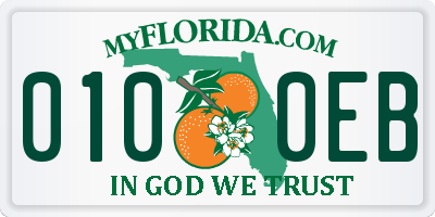 FL license plate 0100EB