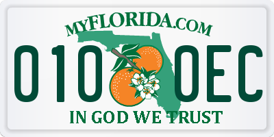 FL license plate 0100EC