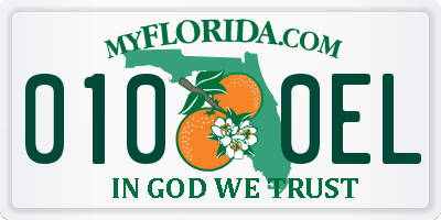 FL license plate 0100EL