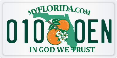 FL license plate 0100EN