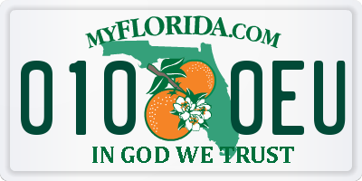 FL license plate 0100EU