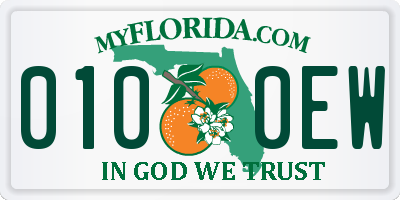 FL license plate 0100EW
