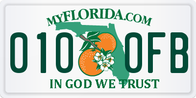 FL license plate 0100FB