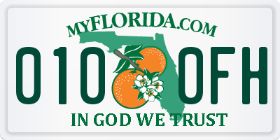 FL license plate 0100FH