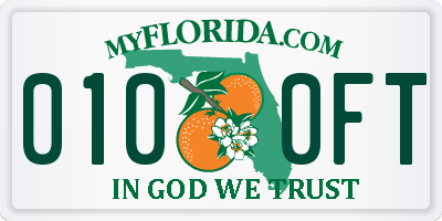 FL license plate 0100FT