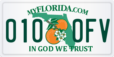 FL license plate 0100FV