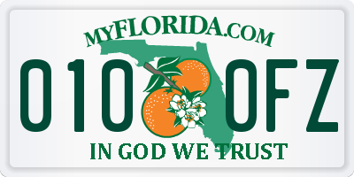 FL license plate 0100FZ