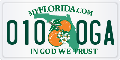 FL license plate 0100GA