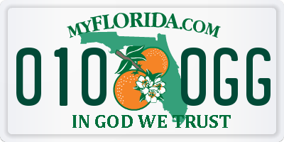 FL license plate 0100GG