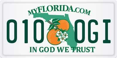 FL license plate 0100GI