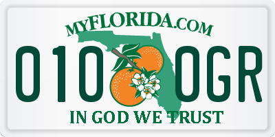 FL license plate 0100GR