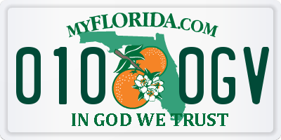 FL license plate 0100GV