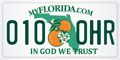 FL license plate 0100HR