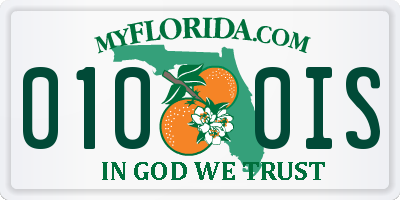 FL license plate 0100IS