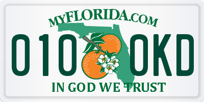 FL license plate 0100KD
