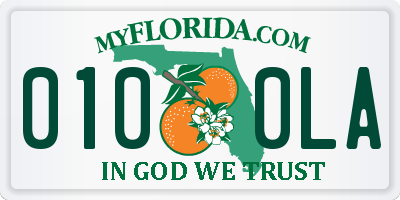 FL license plate 0100LA