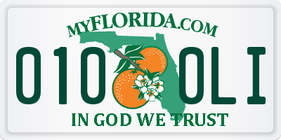 FL license plate 0100LI
