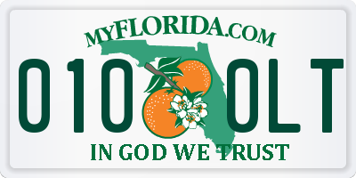 FL license plate 0100LT
