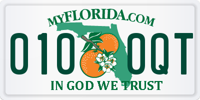 FL license plate 0100QT