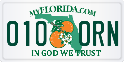FL license plate 0100RN