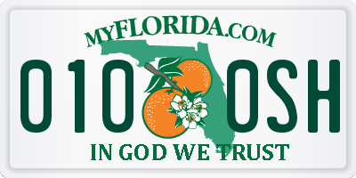 FL license plate 0100SH