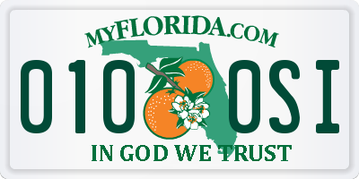 FL license plate 0100SI
