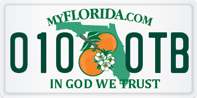 FL license plate 0100TB