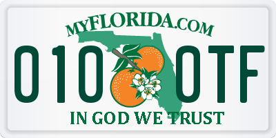 FL license plate 0100TF