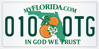 FL license plate 0100TG