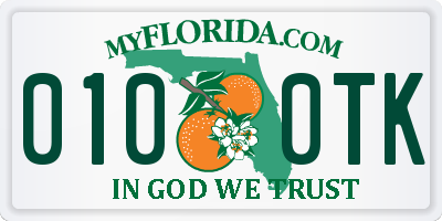 FL license plate 0100TK