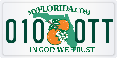 FL license plate 0100TT
