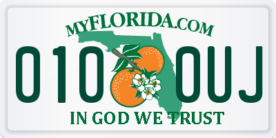 FL license plate 0100UJ