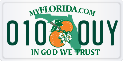 FL license plate 0100UY