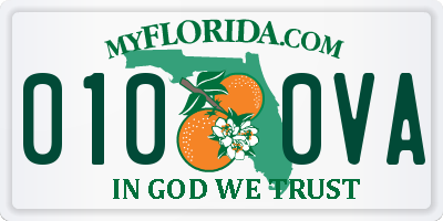 FL license plate 0100VA