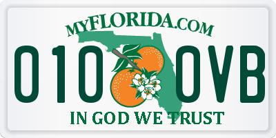 FL license plate 0100VB
