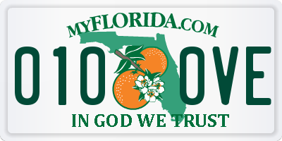 FL license plate 0100VE