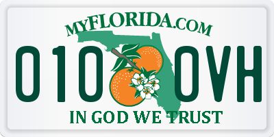 FL license plate 0100VH