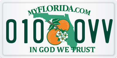 FL license plate 0100VV