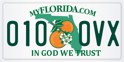 FL license plate 0100VX