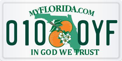 FL license plate 0100YF