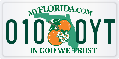 FL license plate 0100YT