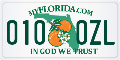FL license plate 0100ZL