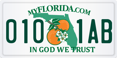 FL license plate 0101AB