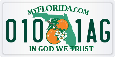 FL license plate 0101AG